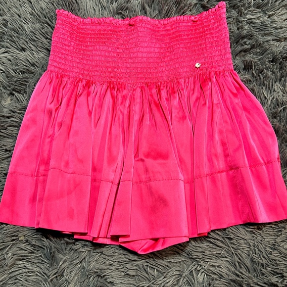 NATURAL LIFE Pants - Natural Life Hot Pink Satiny Skort Skirt Shorts S Flower Charm Small